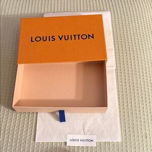 Louis Vuitton Orange and Pink Gift Box with Blue Pull Tab